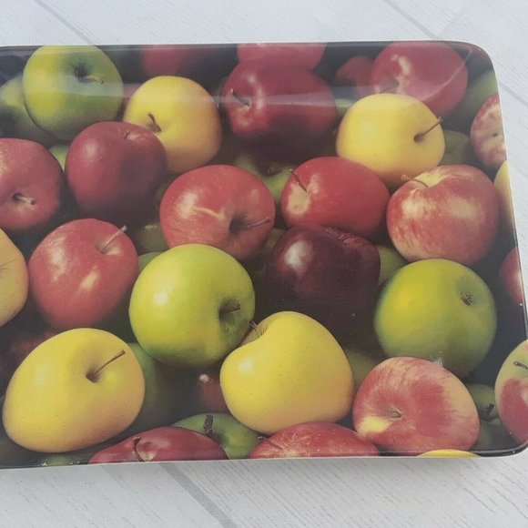 Starbucks Platter Plate Apples - so cute! Set of 2 - RARE - Picture 4 of 6